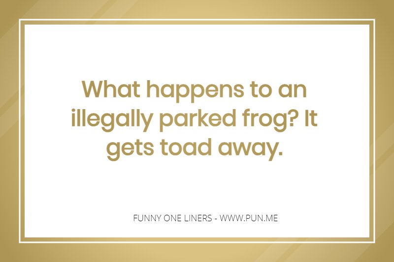 animal one liner about a frog.