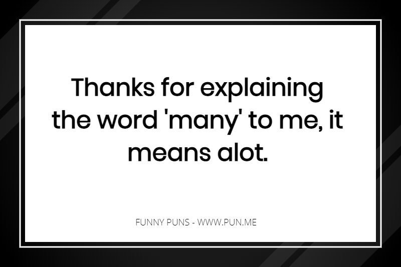 funny pun about the word many