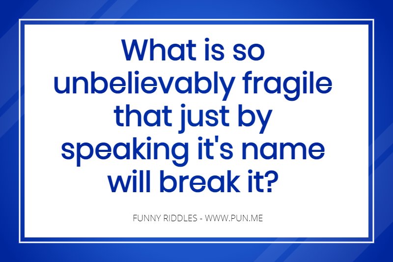 Funny riddle about silence